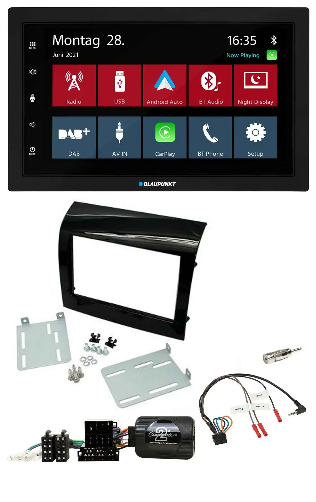 Blaupunkt Lenkrad Bluetooth DAB 2DIN USB Autoradio für Fiat Ducato 2012-2015 Pia