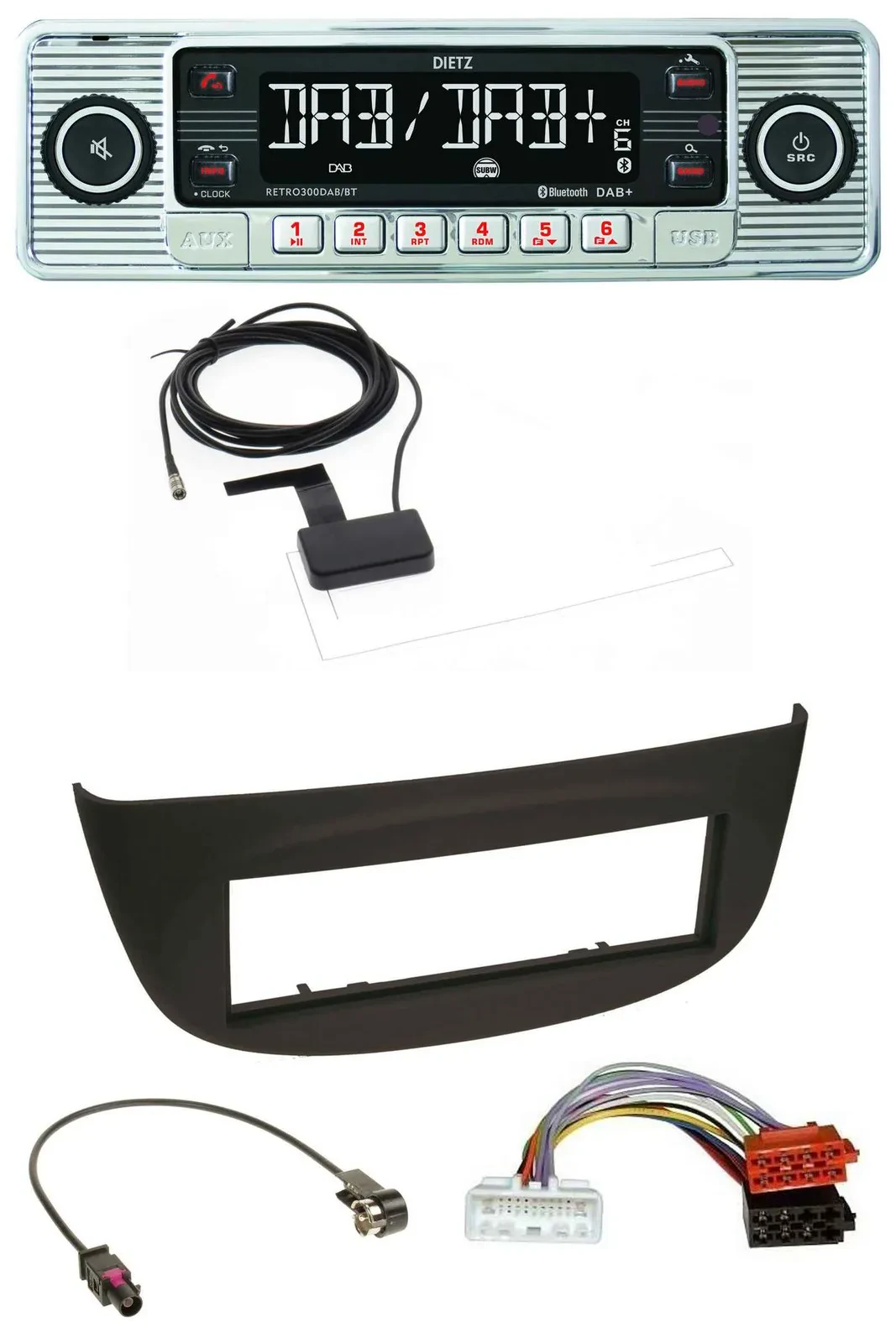 Dietz Bluetooth USB MP3 DAB Autoradio für Renault Twingo ab 2015 schwarz