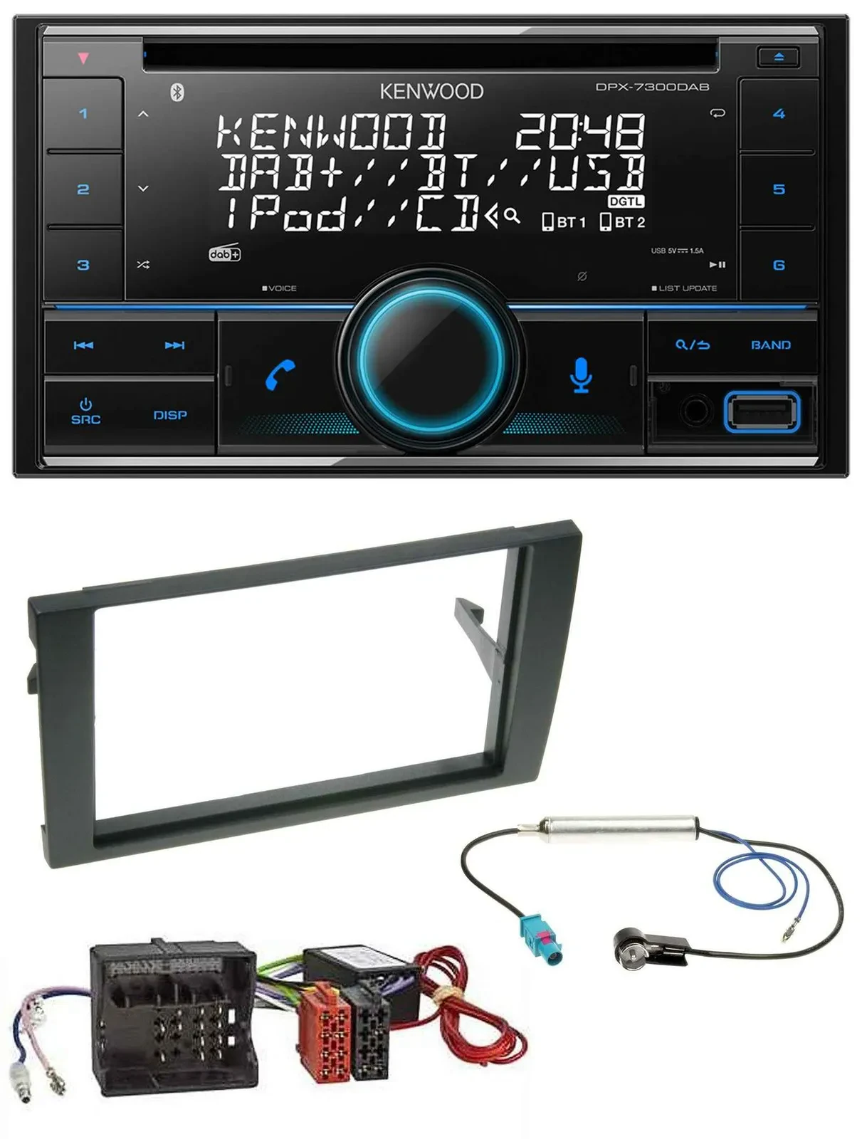 Kenwood CD 2DIN DAB USB MP3 Bluetooth Autoradio für Audi A4 B7 04-08 Aktivsystem