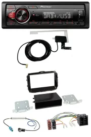 Автомагнитола для Alfa Romeo Giulietta (с 2013) Pioneer 1DIN MP3 DAB USB AUX ISO, цвет черный (рояльный лак)