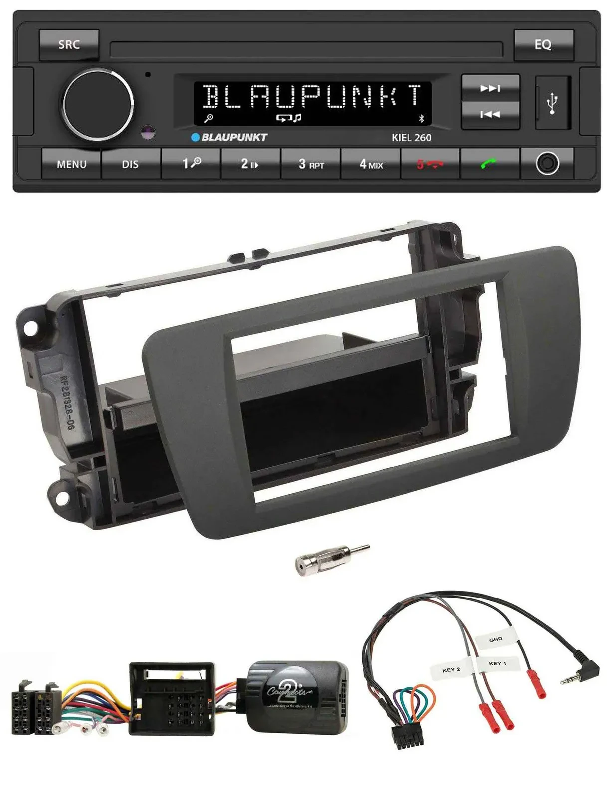 Blaupunkt USB DAB Bluetooth Lenkrad Autoradio für Seat Ibiza tuam grey
