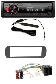 Pioneer MP3 DAB 1DIN AUX USB Autoradio für Lancia Y (1996-2004) - schwarz