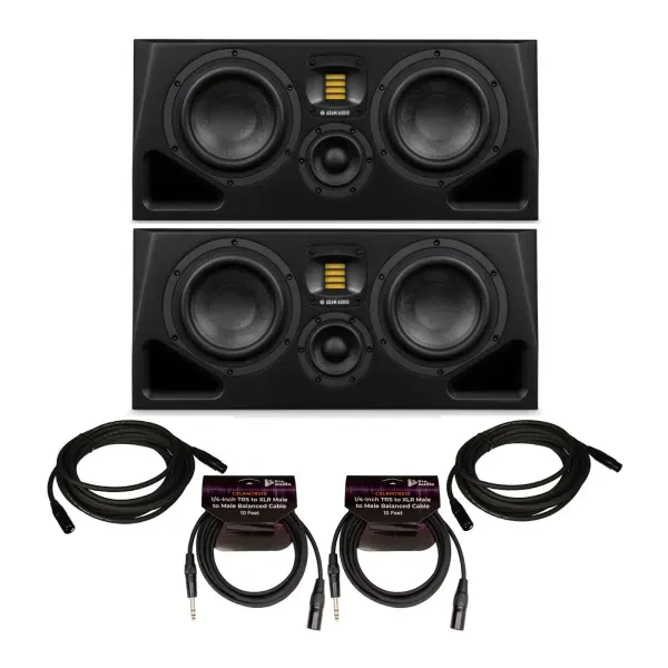 ADAM Audio A77H Powered Three Way Midfield Studio Monitor 2 Pack Bundle