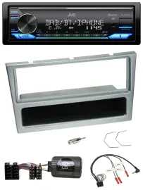 JVC Bluetooth DAB USB Lenkrad Autoradio für Opel Corsa C 2000-2004 silber