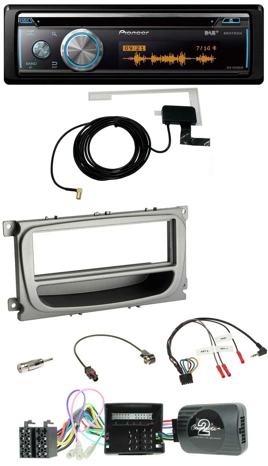 Pioneer Bluetooth DAB Lenkrad USB CD Autoradio für Ford Focus Galaxy C-Max Can a