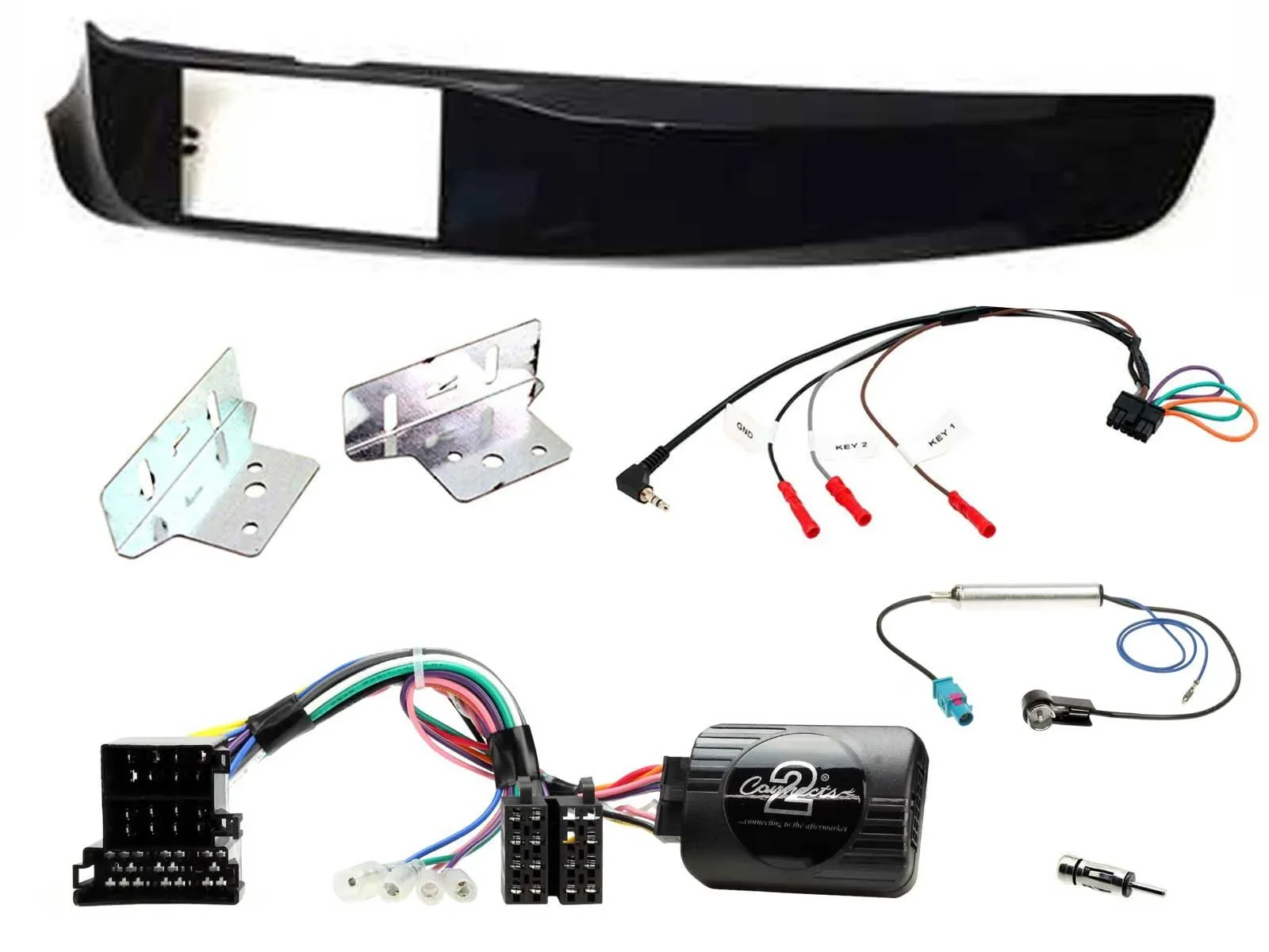 Einbauset Lenkradadapter Doppel DIN Autoradio für Alfa Giulietta 940 10-14 schwa