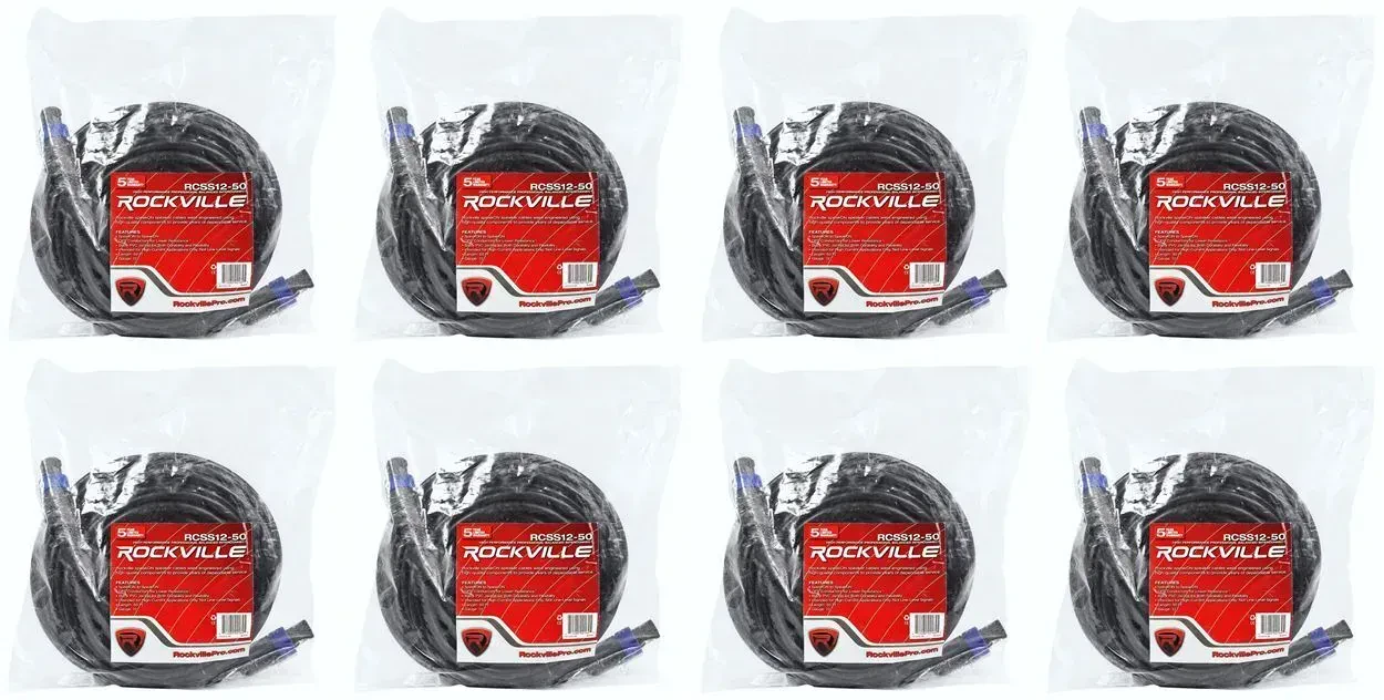 Спикерный кабель Rockville RCSS1250 Black 15.25 м (8 штук)