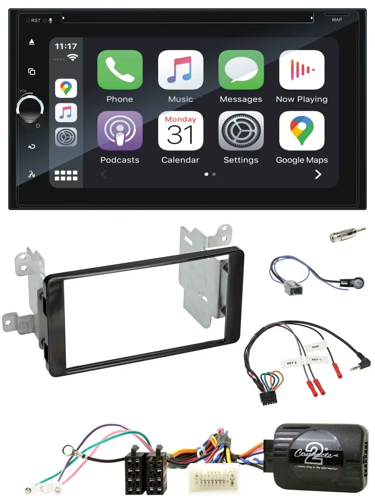 Blaupunkt 2DIN Bluetooth DAB USB DVD Lenkrad Autoradio für Mitsubishi ab 2012 Ou