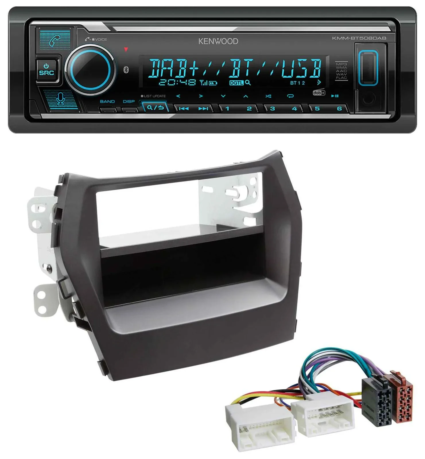 Автомагнитола Kenwood Bluetooth MP3 DAB USB для Hyundai Santa Fe (с 2012)
