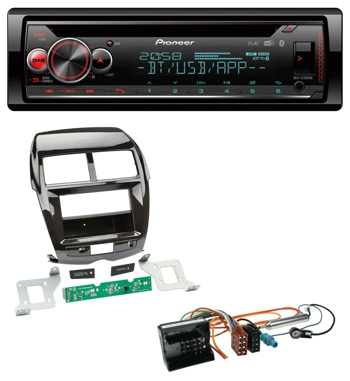 Pioneer MP3 DAB CD Bluetooth USB Autoradio für Citroen C4 Aircross Mitsubishi AS