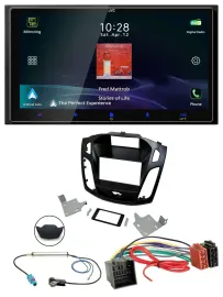 JVC USB Bluetooth 2DIN DAB MP3 Autoradio für Ford Focus ab 2018 schwarz