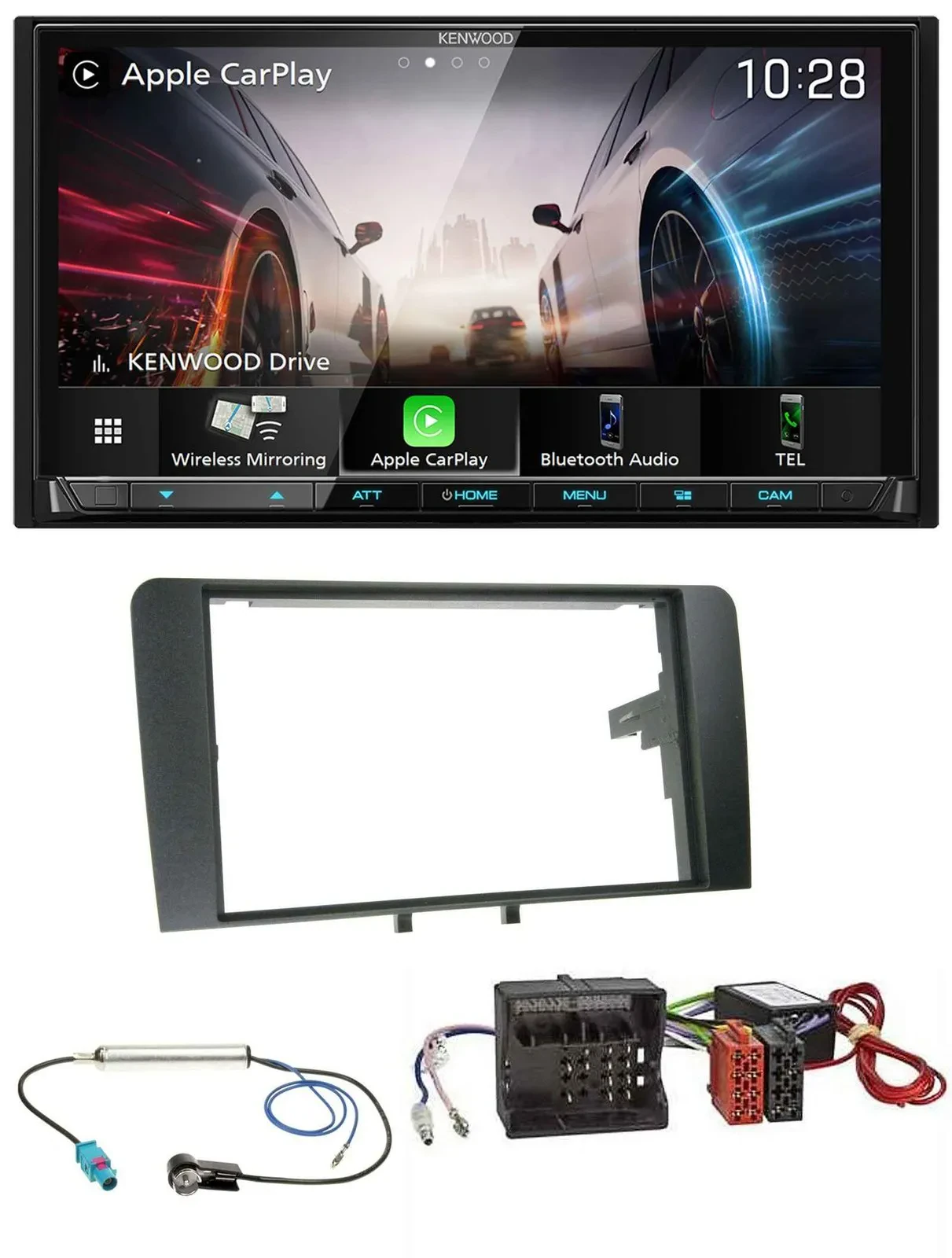 Kenwood MP3 2DIN USB DAB Bluetooth Autoradio für Audi A3 8P 2003-2012 Aktivsyste