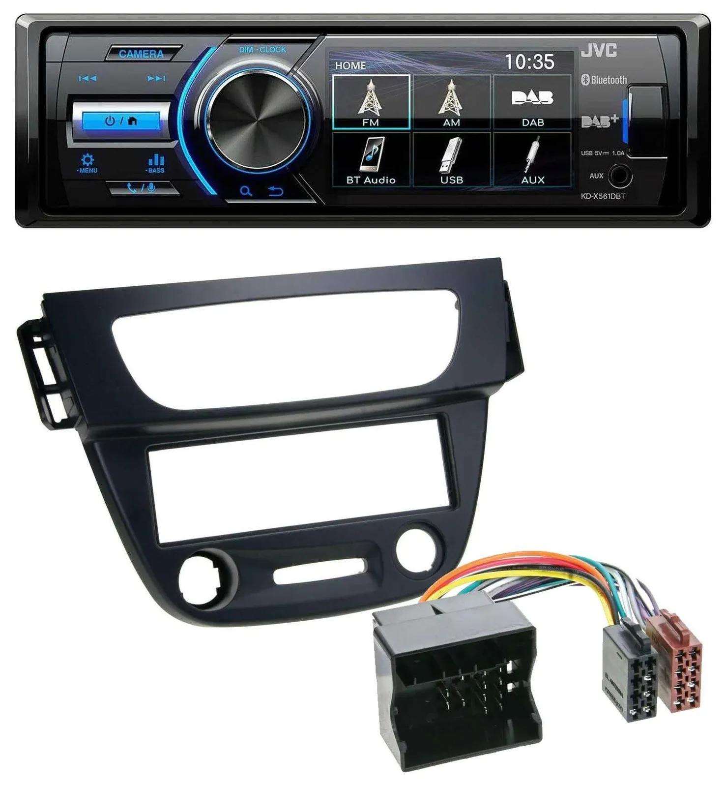 JVC Bluetooth MP3 USB DAB Autoradio für Renault Megane 3 09-14 Quadlock schwarz