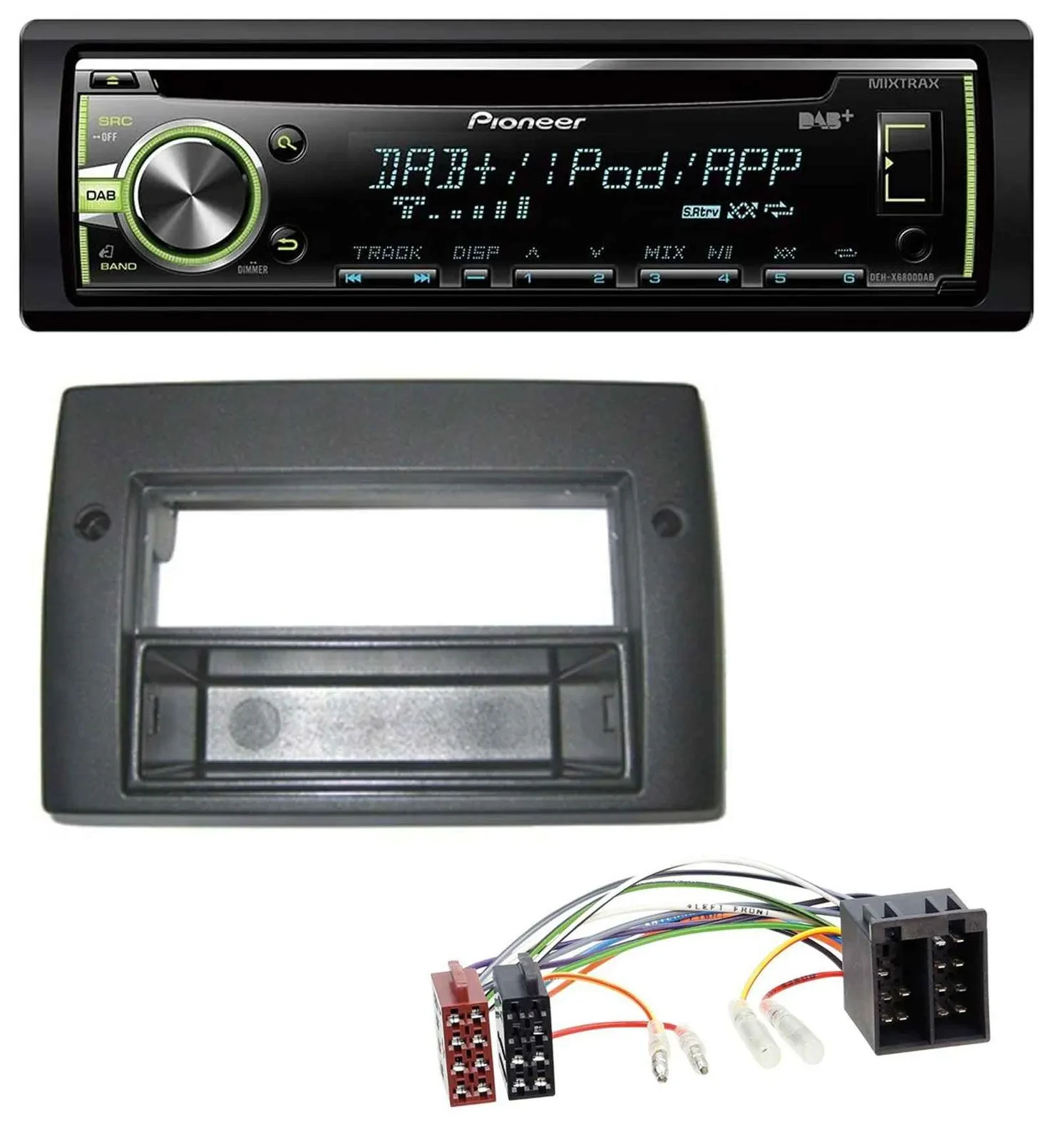 Pioneer DAB USB MP3 AUX CD Autoradio für Fiat Stilo 192 01-08 Profiversion Ablag