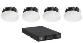 (4) JBL Control 426LP 6.5" Low Profile 70v Commercial Ceiling Speakers+Crown Amp