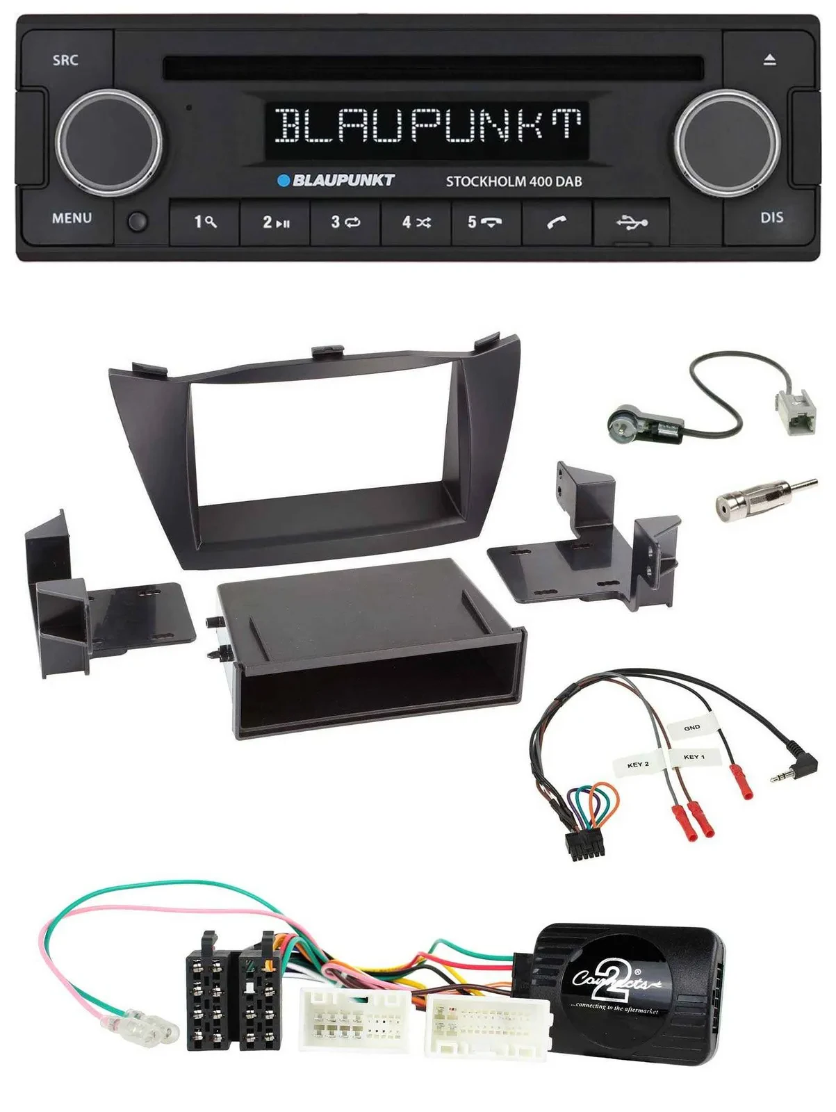 Blaupunkt Lenkrad Bluetooth DAB CD USB Autoradio für Hyundai ix35 2010-2013 schw