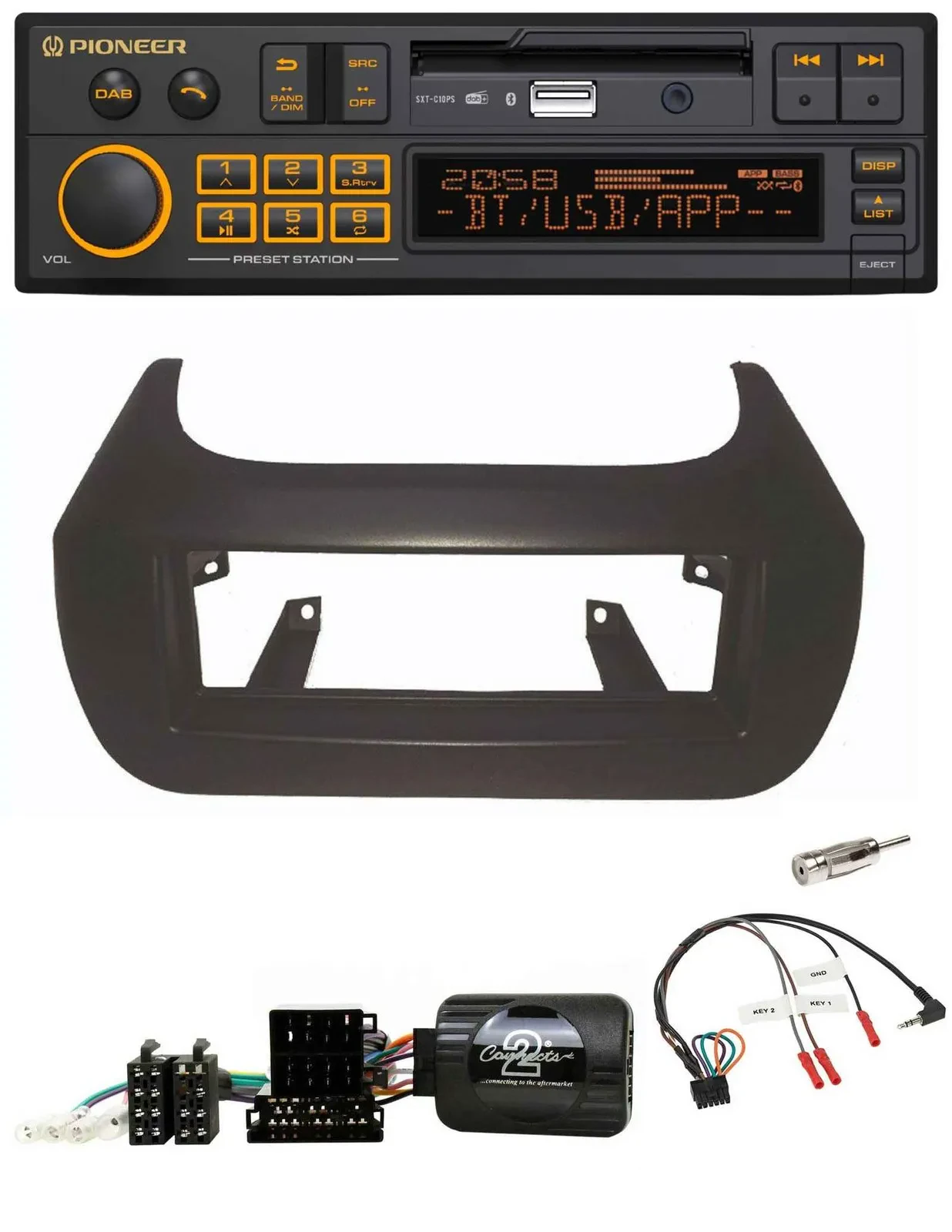 Автомагнитола для Citroen Nemo / Fiat Fiorino / Peugeot Pioneer DAB, USB, Bluetooth