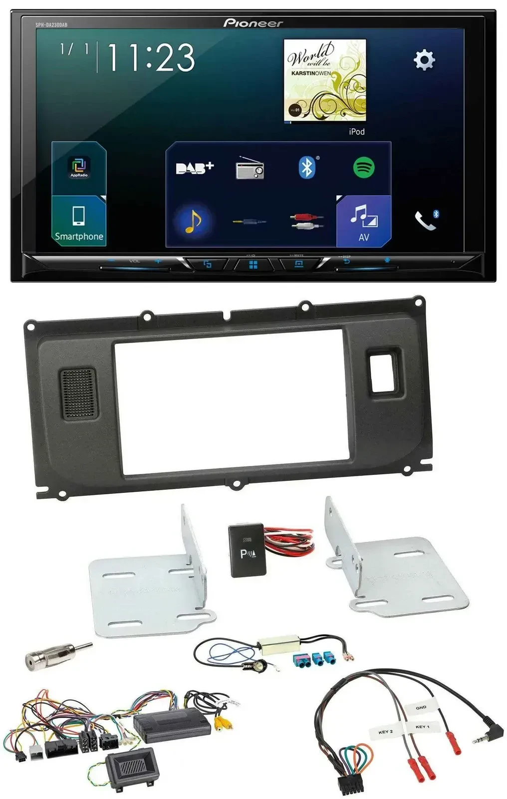 Автомагнитола для Land Rover Evoque Pioneer 2DIN, Bluetooth, USB, DAB