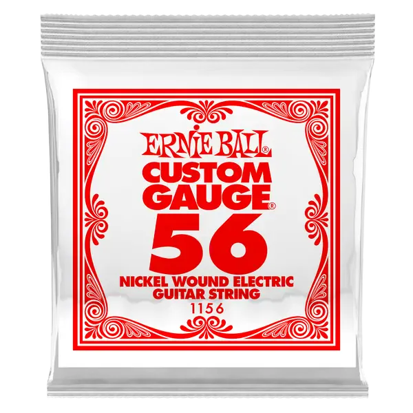 Струна для электрогитары Ernie Ball P01156 Custom gauge, сталь никелированная, калибр 56