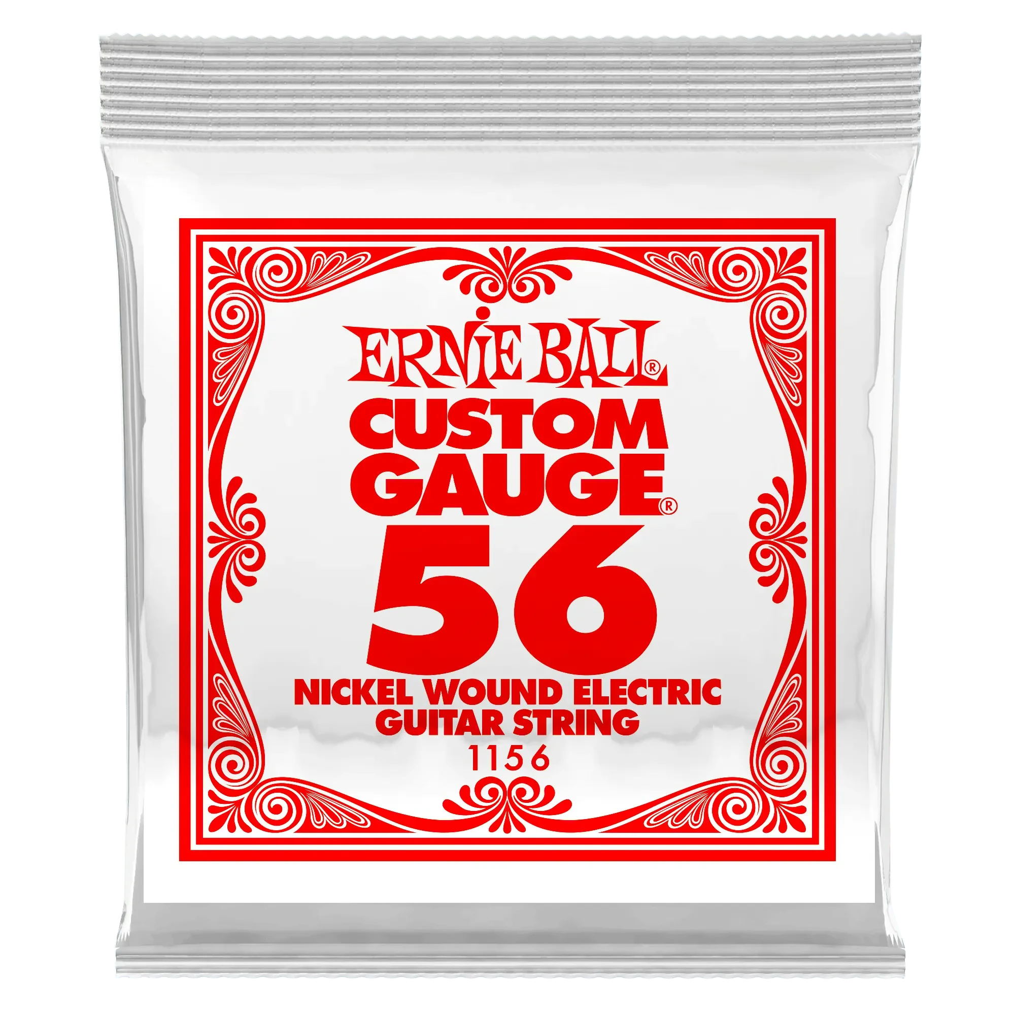 Струна для электрогитары Ernie Ball P01156 Custom gauge, сталь никелированная, калибр 56