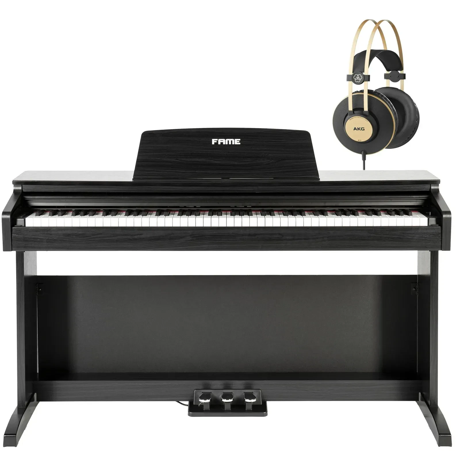 Цифровое пианино Fame Audio DP-2000 BK 88 клавиш, молоточковая механика, 128-голосная полифония, MIDI, черный (набор)