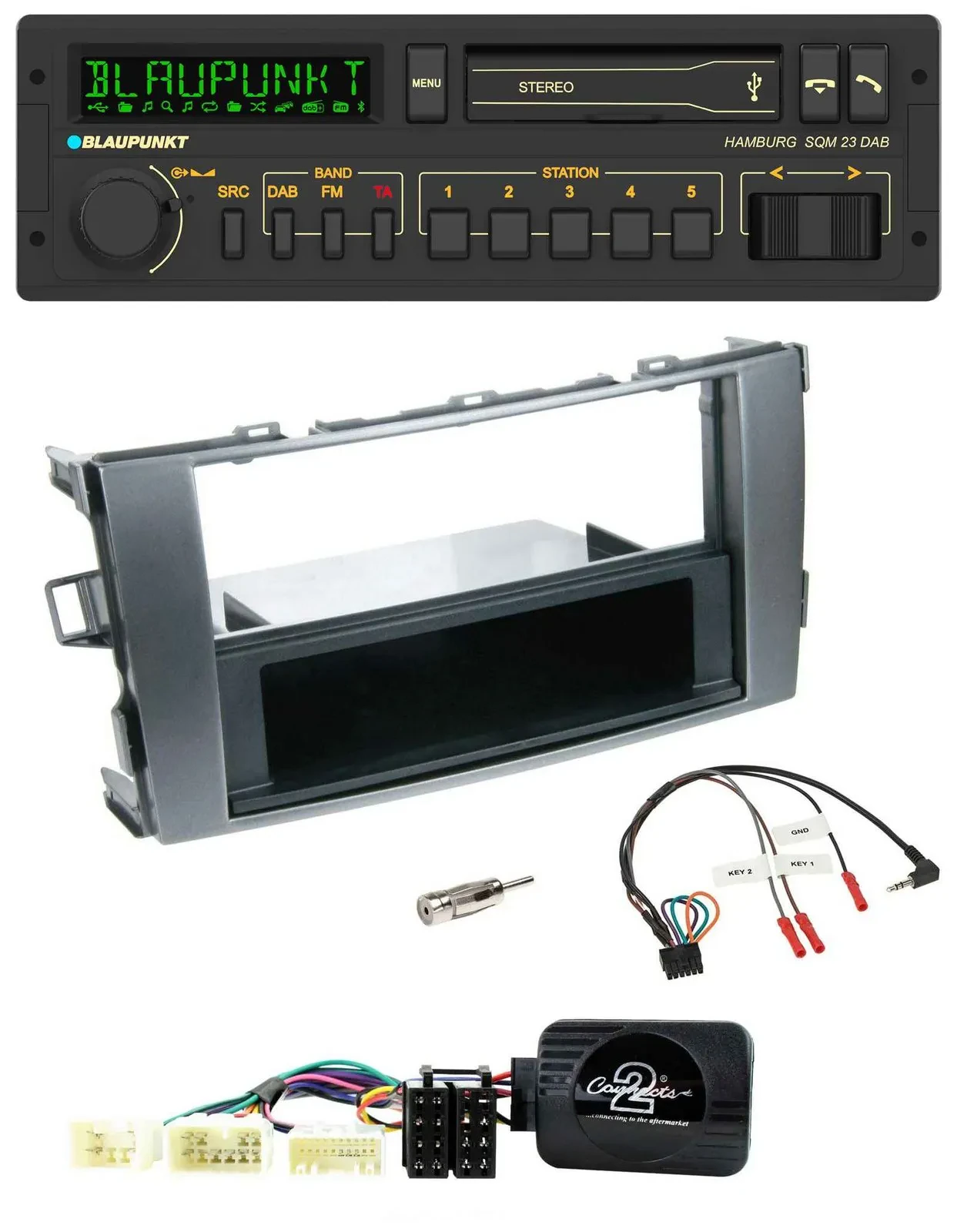 Blaupunkt USB DAB Bluetooth Lenkrad Autoradio für Toyota Avensis Typ T25 ab 2003