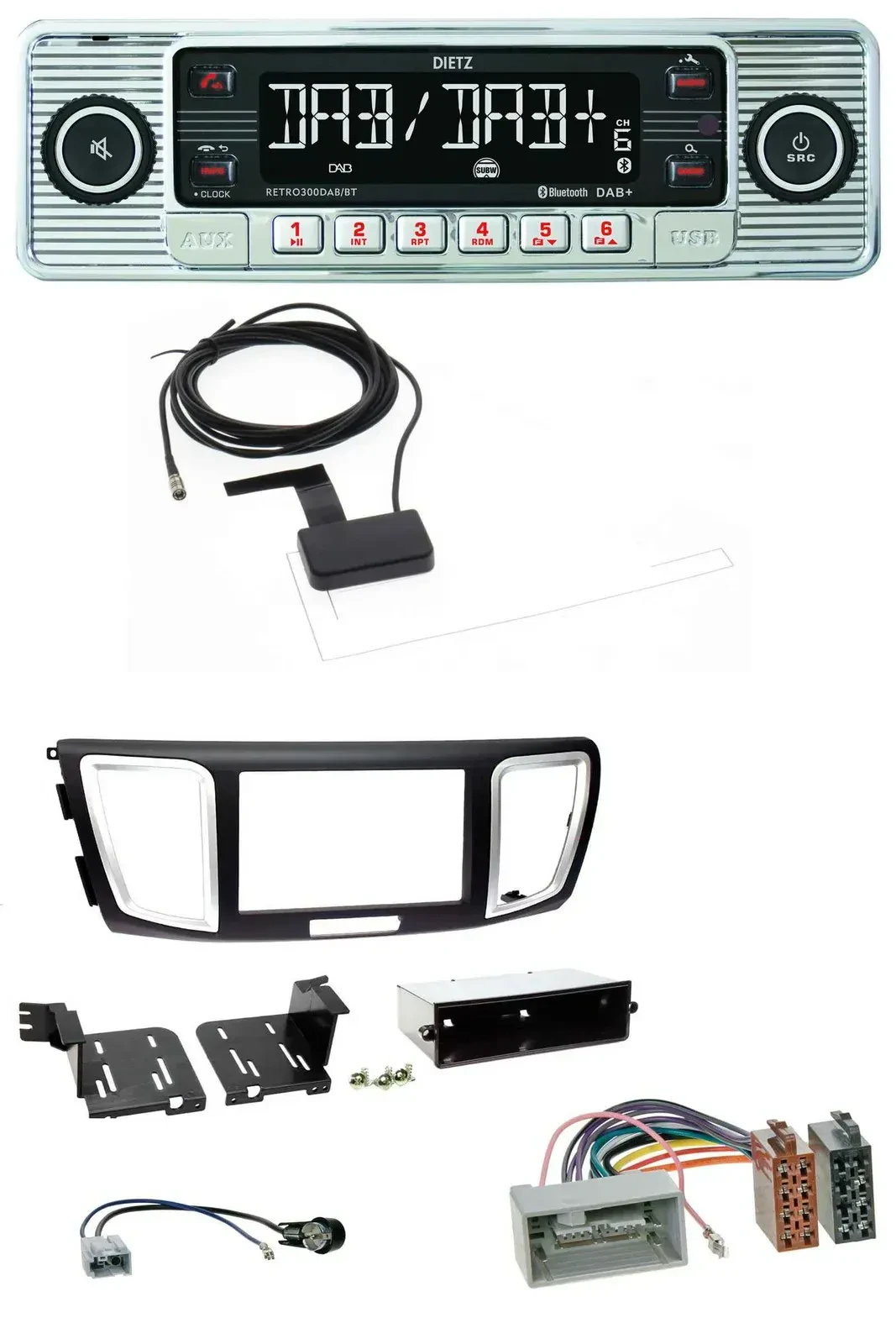 Dietz Bluetooth USB MP3 DAB Autoradio für Honda Accord (ab 2011)