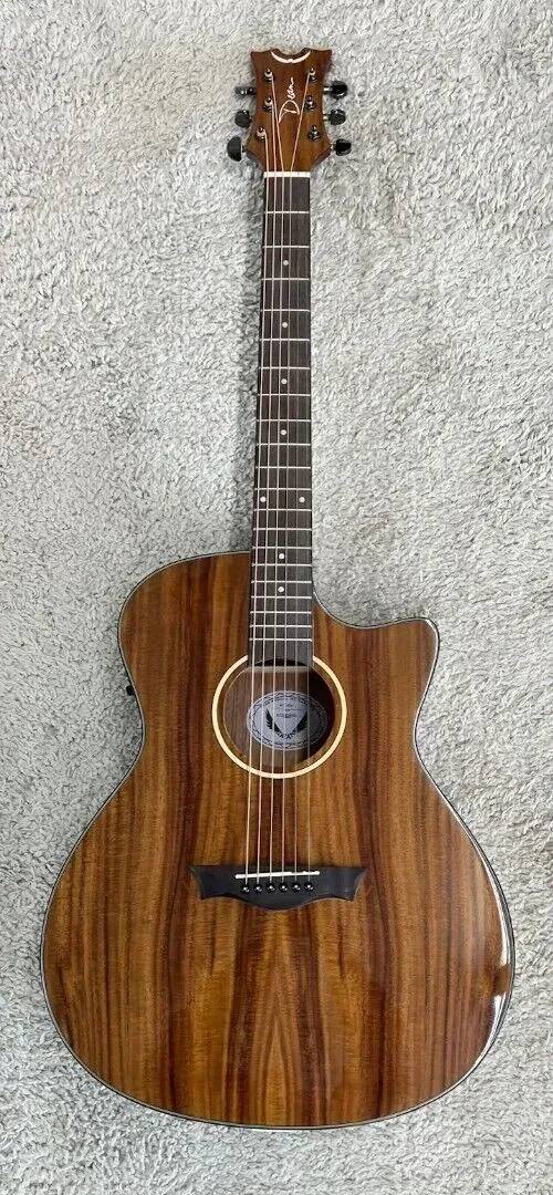 Dean AX E KOA Acoustic-Electric Cutaway Guitar, Natural Koa Exotic Guitar