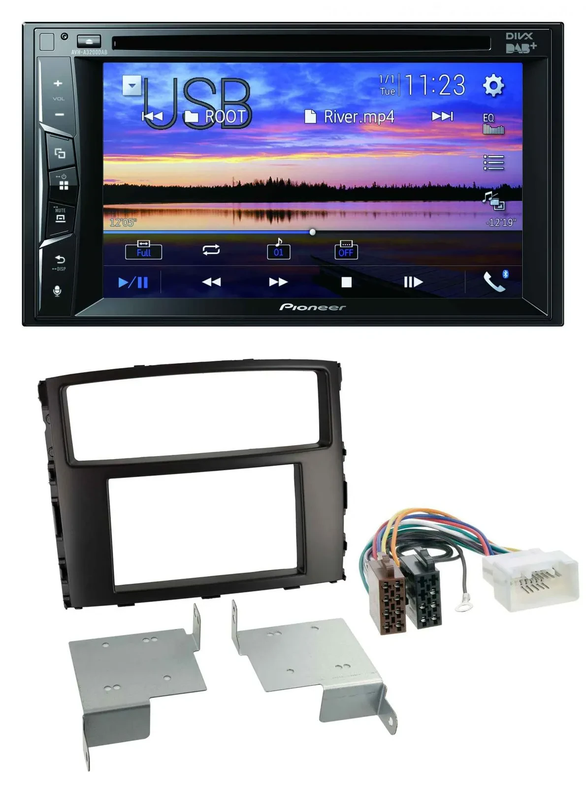 Pioneer Bluetooth 2DIN USB DVD DAB MP3 Autoradio für Mitsubishi Pajero Shogun ab
