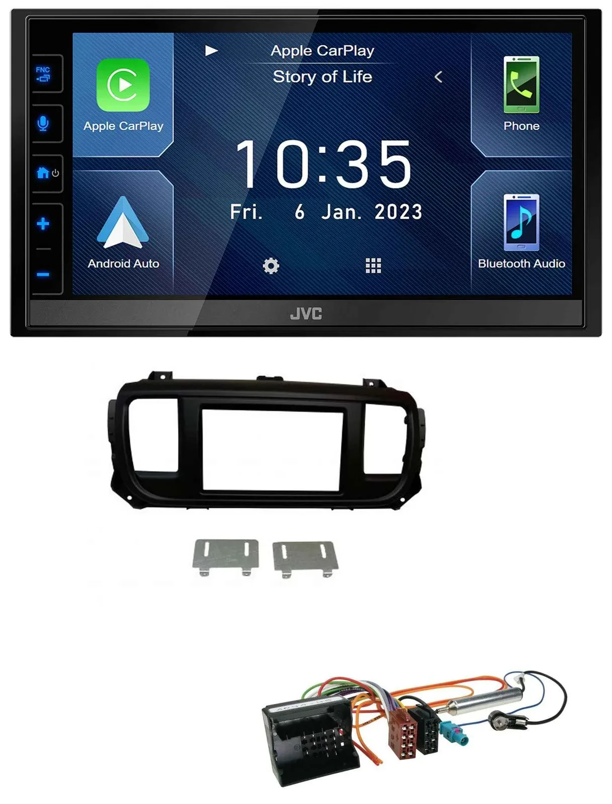 JVC DAB Bluetooth MP3 USB 2DIN Autoradio für Citroen Jumpy Dispatch Spacetourer
