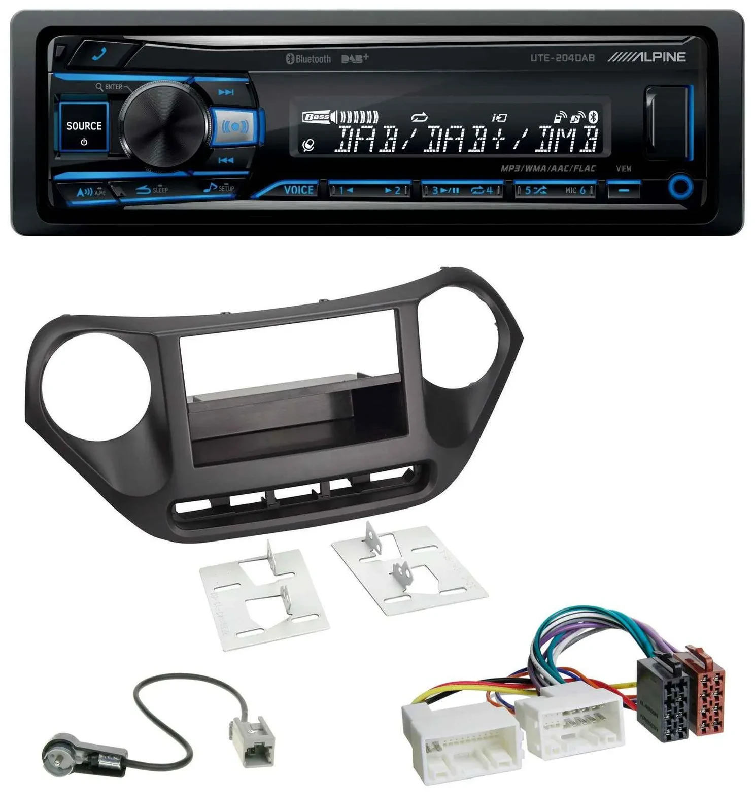 Автомагнитола для Hyundai i10 (с 2013) Alpine USB Bluetooth DAB MP3