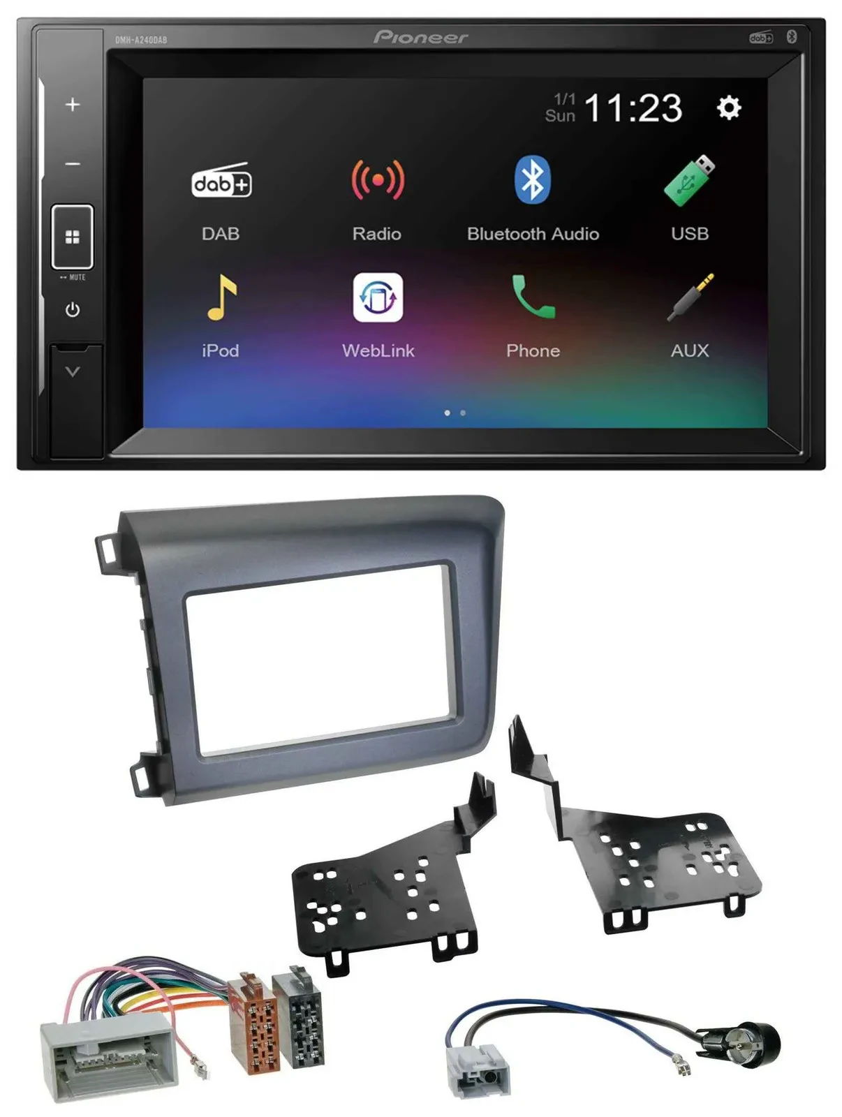 Pioneer DAB MP3 2DIN Bluetooth USB Autoradio für Honda Civic US Modelle 2012-201