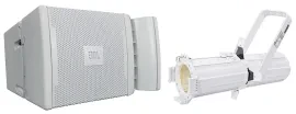 JBL VRX932LA-1WH 12" 800w Passive Line-Array Speaker in White + Gobo Spot Light