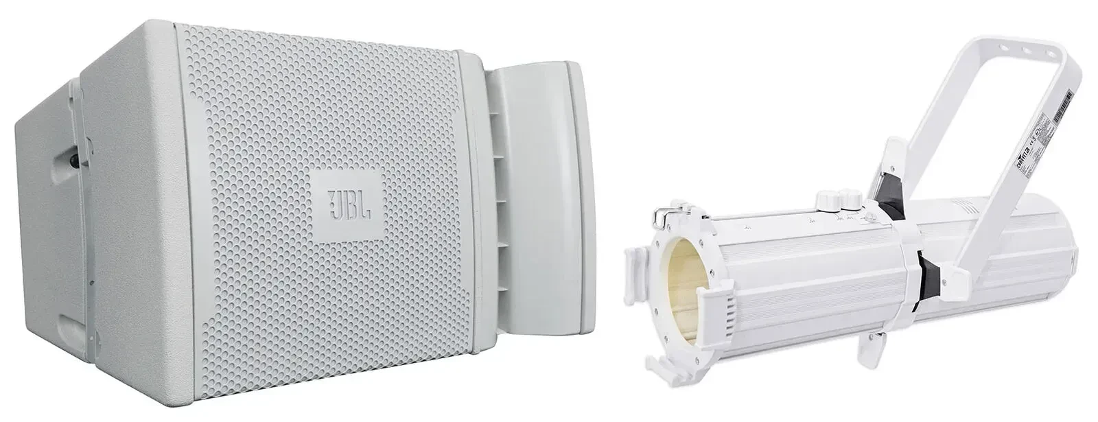 JBL VRX932LA-1WH 12" 800w Passive Line-Array Speaker in White + Gobo Spot Light