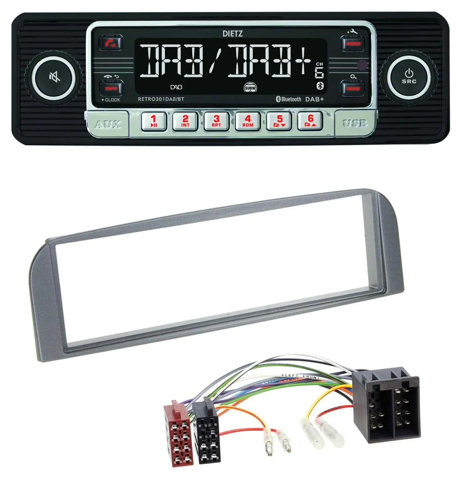 Dietz USB DAB MP3 Bluetooth Autoradio für Alfa Romeo 147, GT - anthrazit