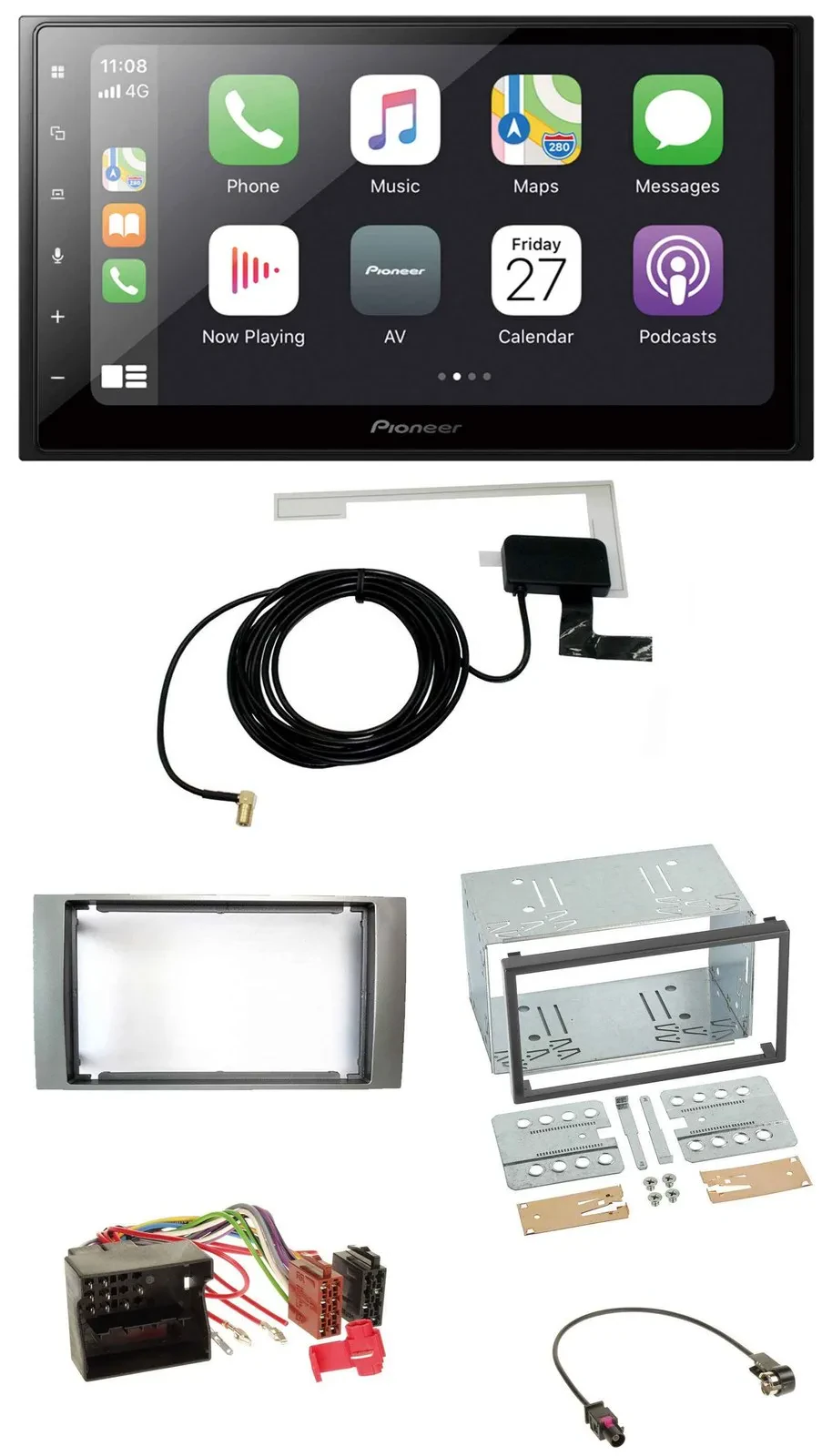 Pioneer USB MP3 2DIN Bluetooth DAB Autoradio für Ford Fiesta Focus 2004-2008 sil