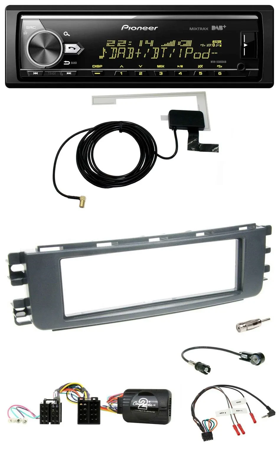 Pioneer Bluetooth DAB USB Lenkrad Autoradio für Smart ForFour 04-06 W454 Audio 2