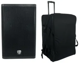 Rockville DX15 15" Class D 2000w Powered Active DJ PA Speaker+Rolling Travel Bag