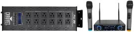 Chauvet PRO-D6 6 Ch 20A DMX-512 Dimmer Switch Pack+Dual Wireless UHF Mics