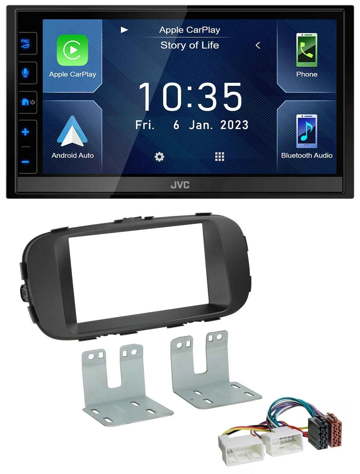 JVC DAB Bluetooth MP3 USB 2DIN Autoradio für Kia Soul ab 14 PS schwarz