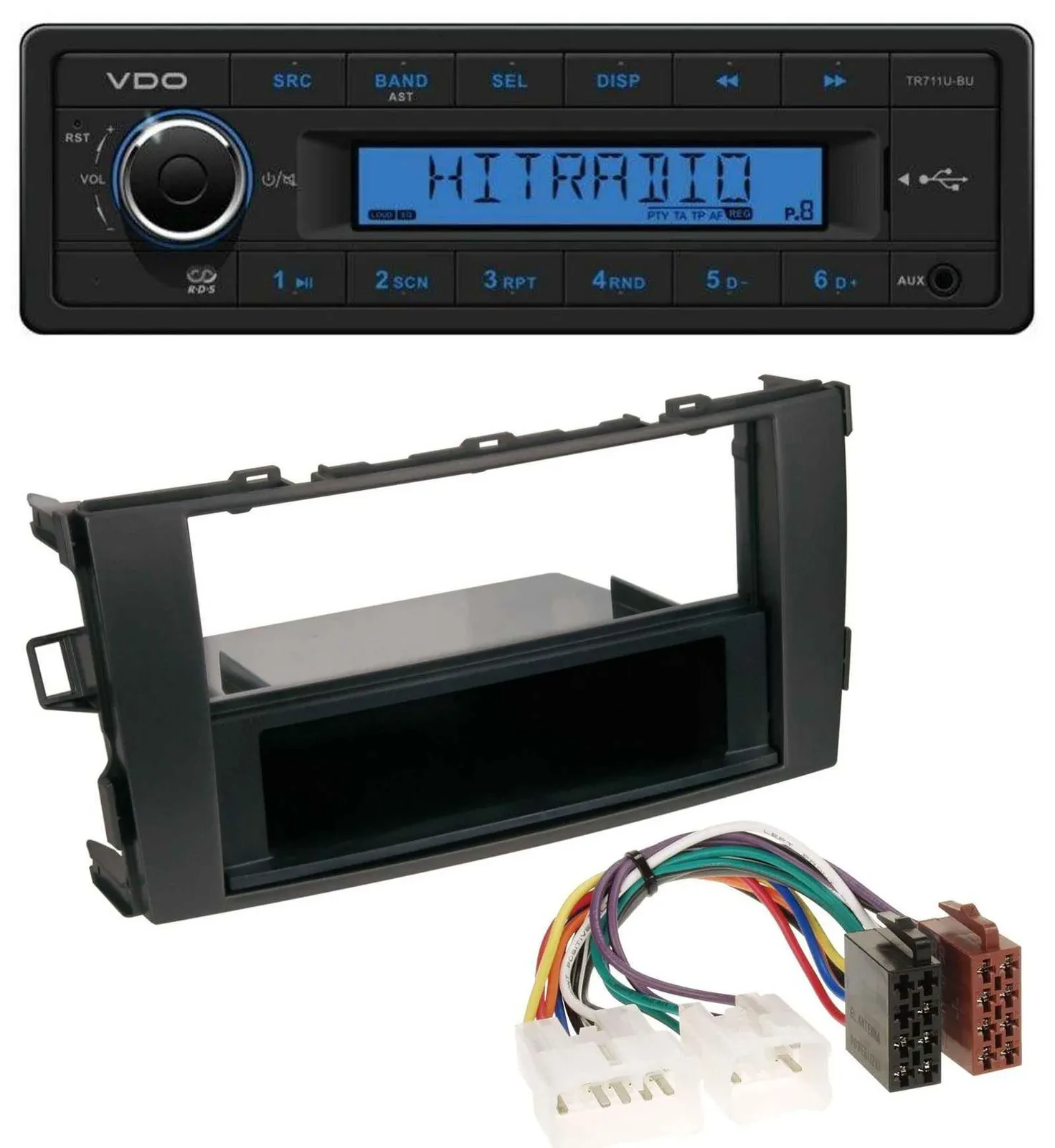 VDO AUX 1DIN MP3 USB Autoradio für Toyota Auris (ab 2007)