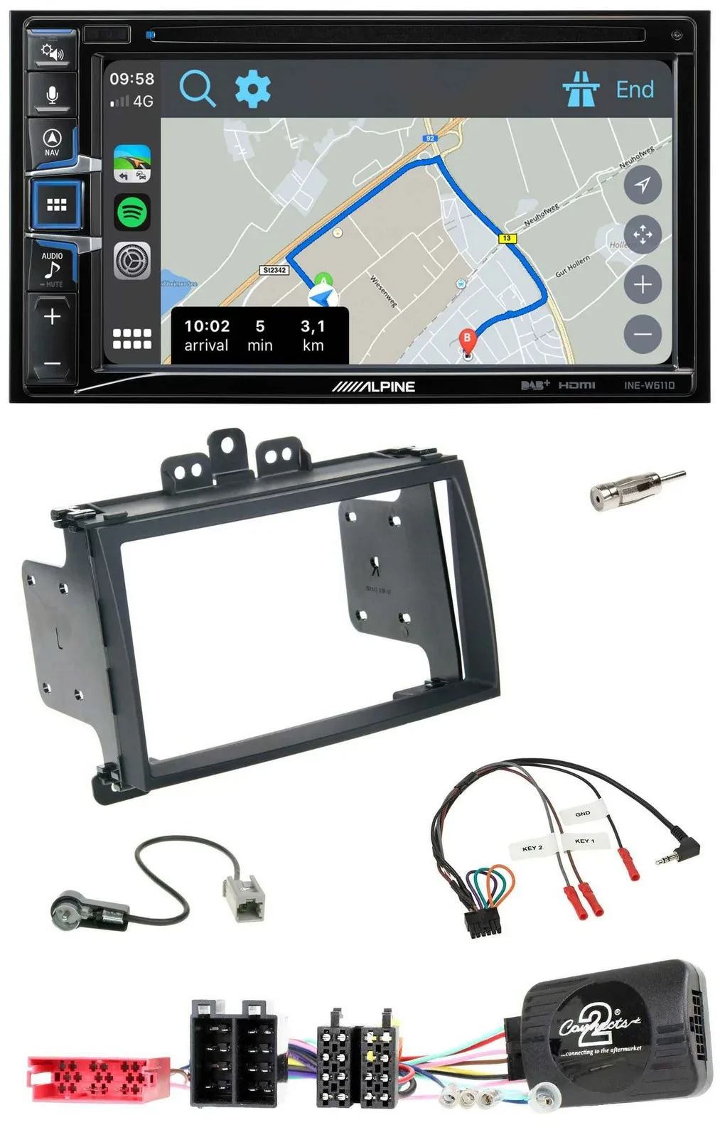 Автомагнитола для Hyundai i20 (2009–2012) Alpine 2DIN DAB TMC Bluetooth USB с навигацией