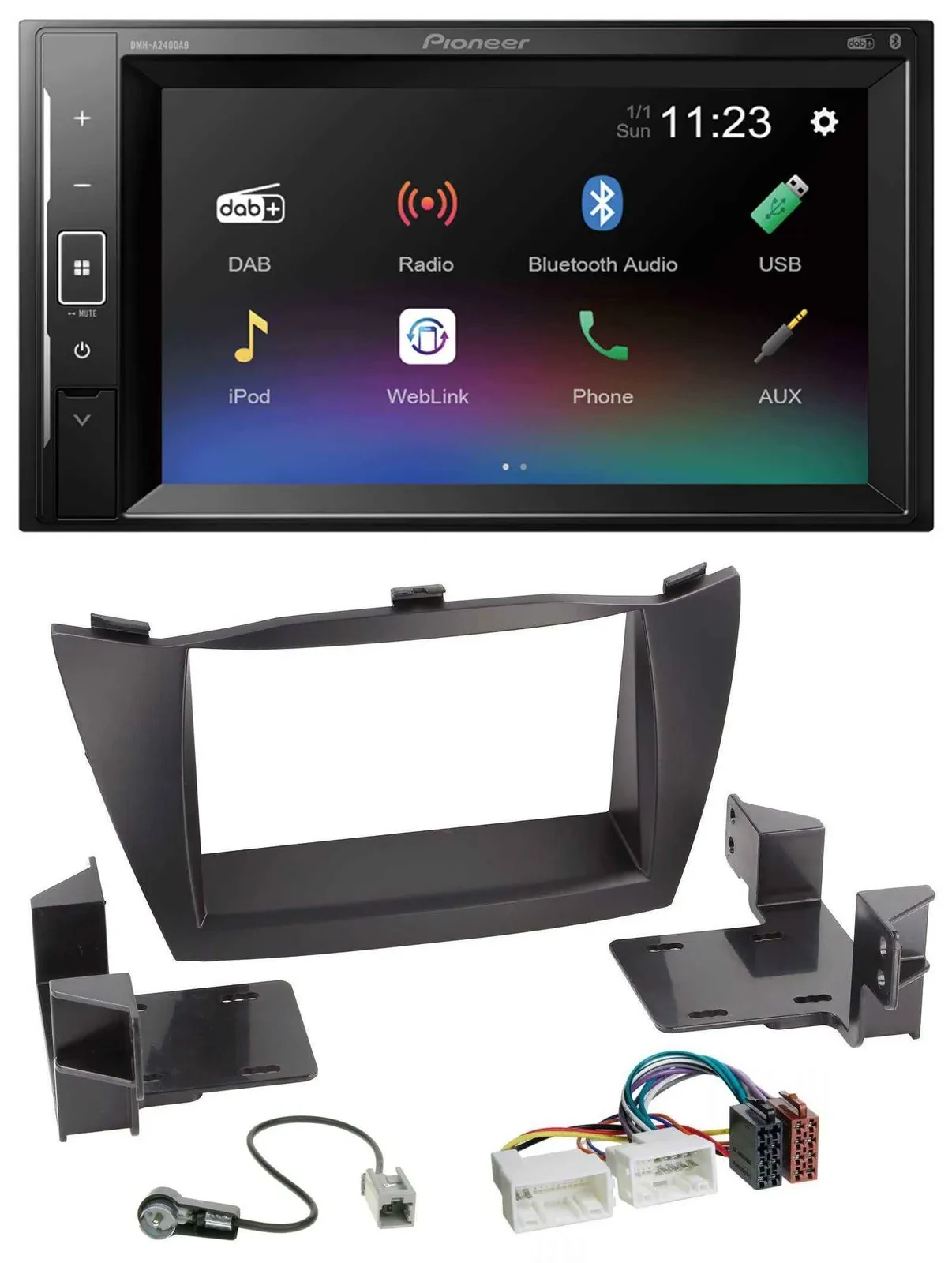 Pioneer DAB MP3 2DIN Bluetooth USB Autoradio für Hyundai ix35 (2010-2013)