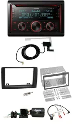Автомагнитола для Fiat Idea 2006–2012 Pioneer 2DIN, DAB, USB, CD, Bluetooth, черная