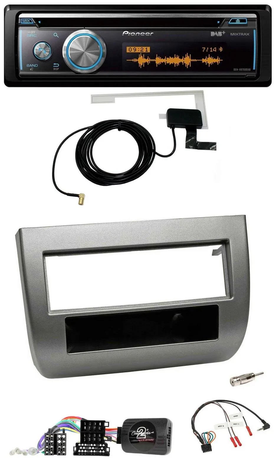 Pioneer Bluetooth DAB Lenkrad USB CD Autoradio für Lancia Y 843 2005-2011 anthra