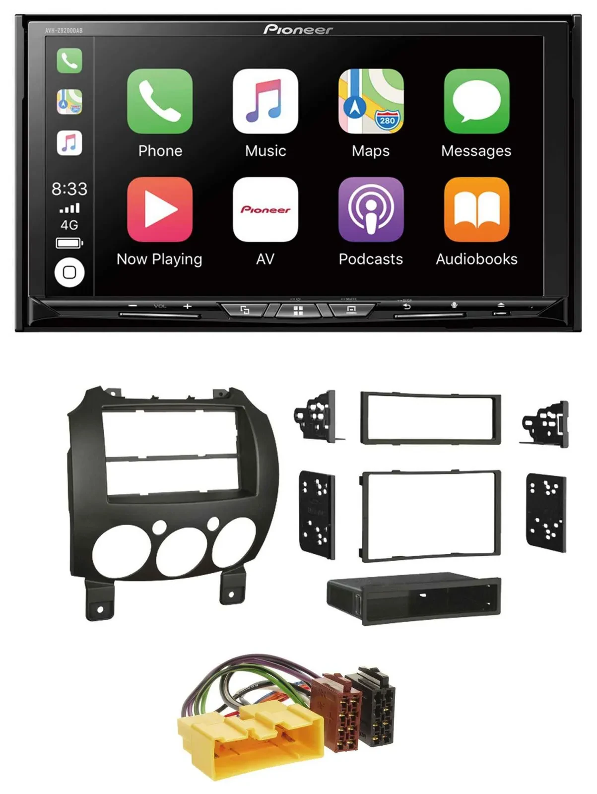 Pioneer 2DIN MP3 USB DAB DVD Bluetooth Autoradio für Mazda 2 (ab 2007)