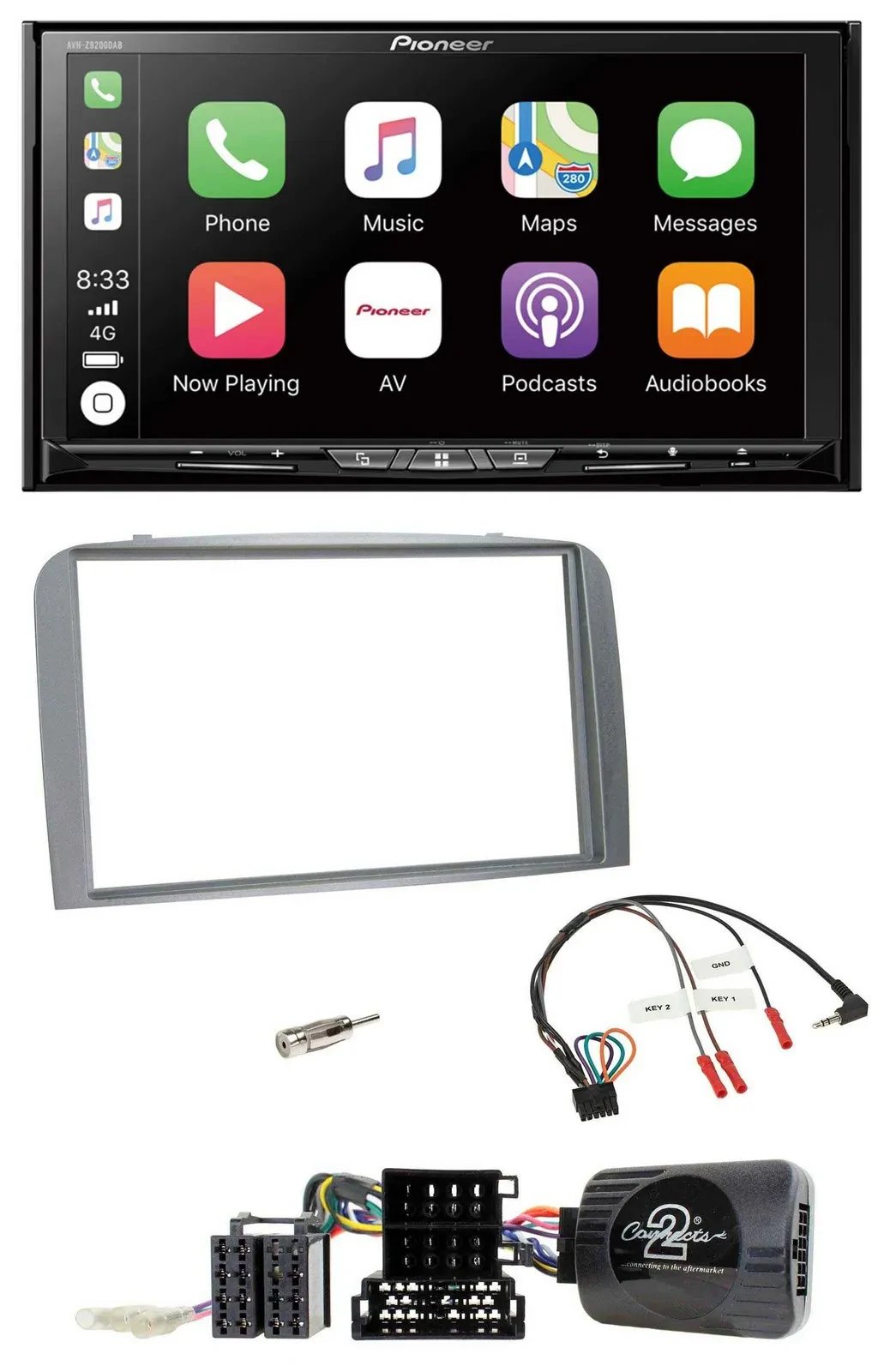 Pioneer 2DIN Lenkrad USB DAB DVD Bluetooth Autoradio für Alfa Romeo 147 GT 2007-
