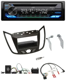 JVC Bluetooth Lenkrad USB DAB CD Autoradio für Ford C-Max Kuga braun