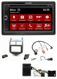 Blaupunkt Lenkrad DAB TMC 2DIN USB Bluetooth Navigation für Chevrolet Aveo ab 11