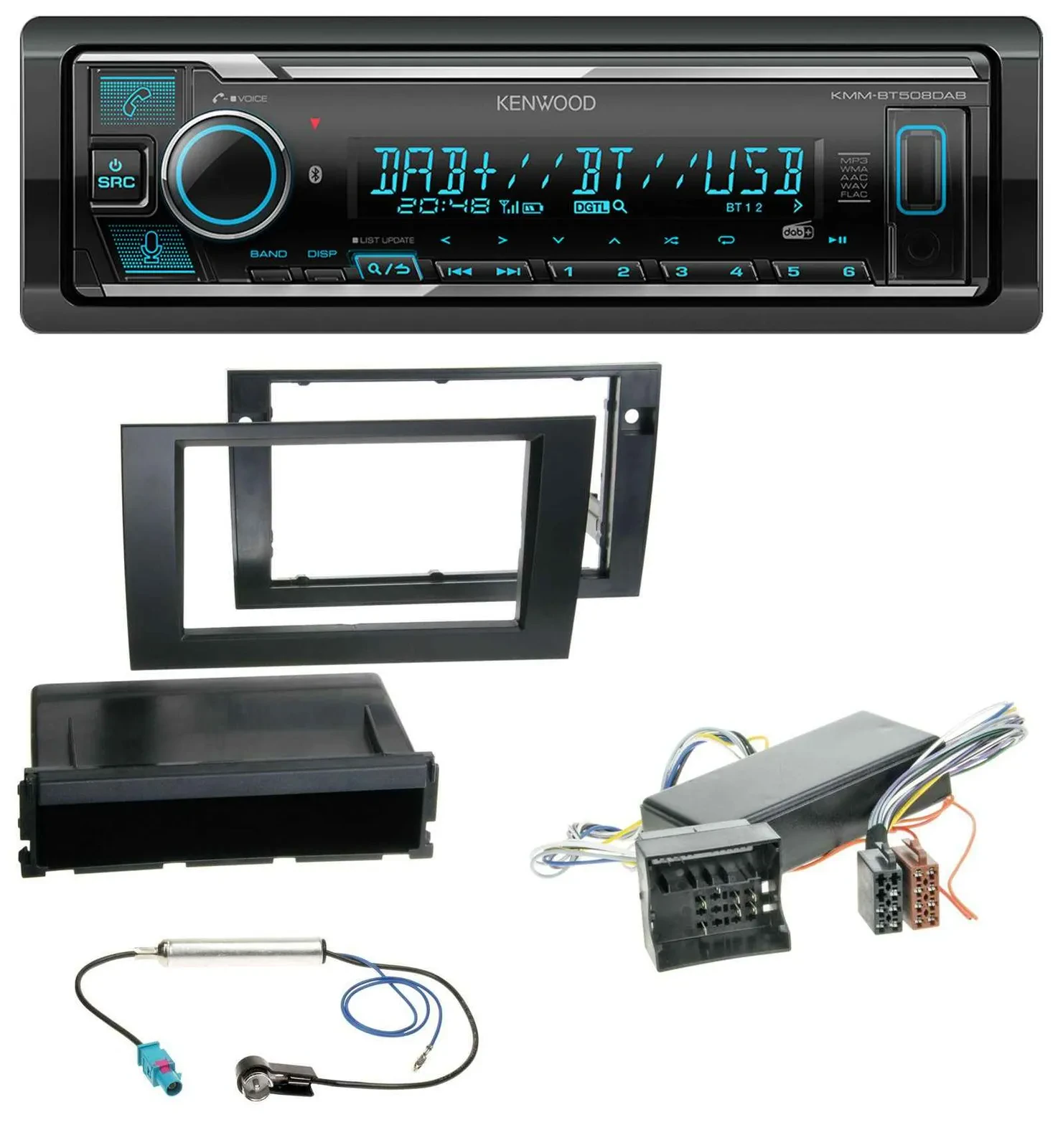 Kenwood Bluetooth MP3 DAB USB Autoradio für Audi A4 99-01 B5 Symphony Bose Aktiv